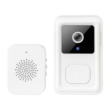 Kabellose WiFi-Türklingelkamera, Video-Gegensprechanlage, Türklingel, Home, Sprachänderung, Türklingel, Nachtsichtkamera, Weiß
