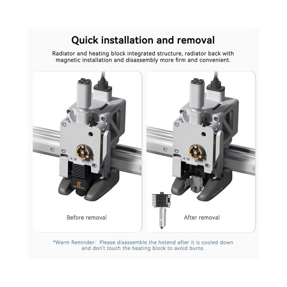 For A1 Hotend Kit Replace Nozzle A1 Hotend A1 Nozzle Hot End Assembly Print Hardened 0.4Mm 4712806603816