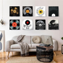 6 Pack Vinyl Record Holder Wall Mount No Drill, Self Adhesive Acrylic Record Shelf Display Racks for LP Album Covers CD