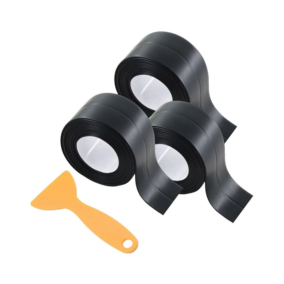3 Rolls Caulk Tape,Waterproof Self Adhesive,Caulking Strips For Toilet,Bathroom,Sink,Bathtub,Floor Wall Black 4713441511764