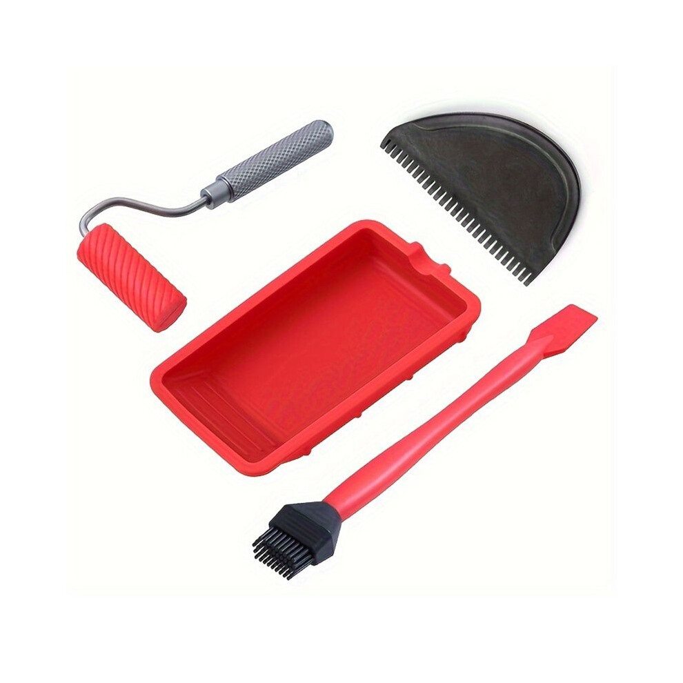 4Pcs Silicone Glue Applicator Kit, Reusable Silicone Glue Brush Set Wood Glue Spreader Silicone Brushes For Woodworking 6031011497248