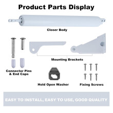 1 Set Storm Door Closer,Screen Door Closer,Pneumatic Door Bracket, Window Closer Safety Closure with Hold Open
