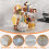 Double-Layer Rotating Rack Multi-Function Rotating Rack for Home Kitchen Height-Adjustable Rack with Hooks Two-Pack 3