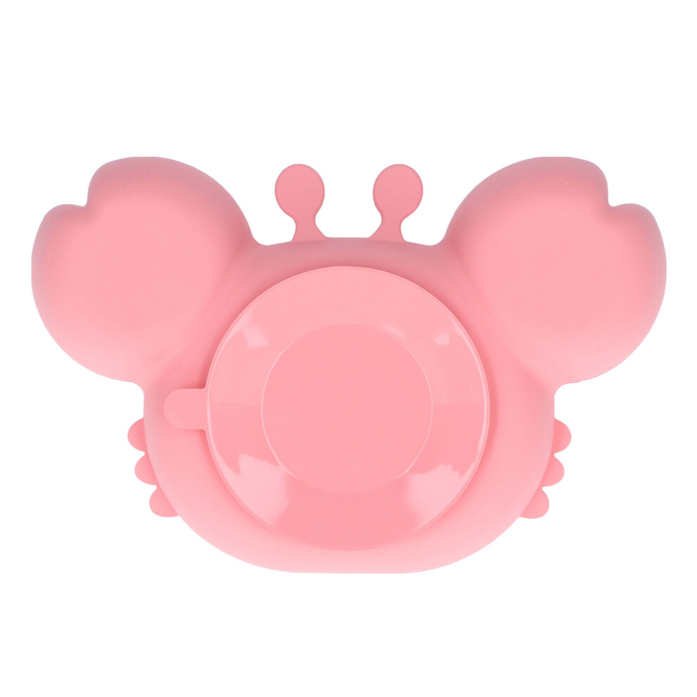Crab Silicone Suction Plate With Cup Base; 16X23cm Pink