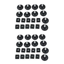 20 Sets 45mm Base Dia Adjustable Leveling Foot 25mmx25mm Square Tube Insert Kit
