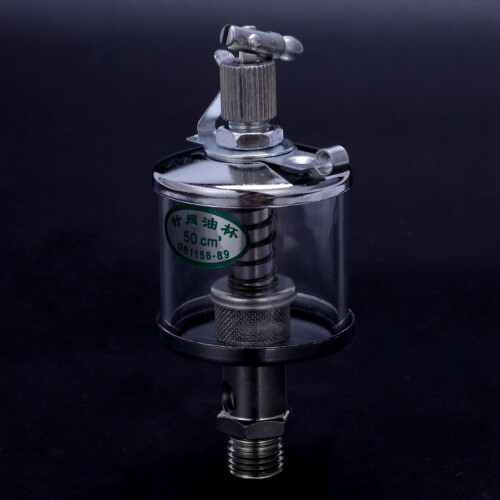 2X 50mL Engine Machine Lubricator Oil Gravity Drip Feed Oiler Clear+Silver 2