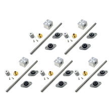 5 Set 200mm Lunghezza 8mm Diametro Argento Verticale 2mm Asta di Piombo E Cuscino Montato Supporto T8 Vite Kit di Viti per Stampante 3D