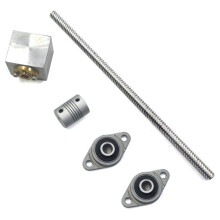 5Set 200mm LäNge 8mm Durchmesser Silber Vertikal 2mm Gewindestange und Stehlager T8-Gewindestangensatz für 3D-Drucker