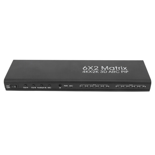 Διακόπτης Matrix HDMI 4K 6 Είσοδος 2 Έξοδος Εξαγωγή ήχου Τηλεχειριστήριο Ρύθμιση EDID 2