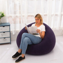 2X Large Inflatable Sofa Chair Bean Bag Flocking PVC Garden Lounge Beanbag Outdoor Furniture Camping Backpacking Bags(A)