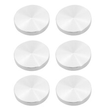 6X Glasplatten-Adapter, Aluminium, Rund, 50X8mm, Silber