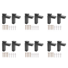 12 Pcs Adjustable Wood/Glass Shelf Bracket Wall Mount Heavy Duty Floating Brackets for 3-28mm Thick Shelves,Black