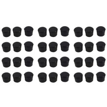 Rubber Furniture Crutch Feet Stool Chair Leg Tip Pad 36Pcs Black