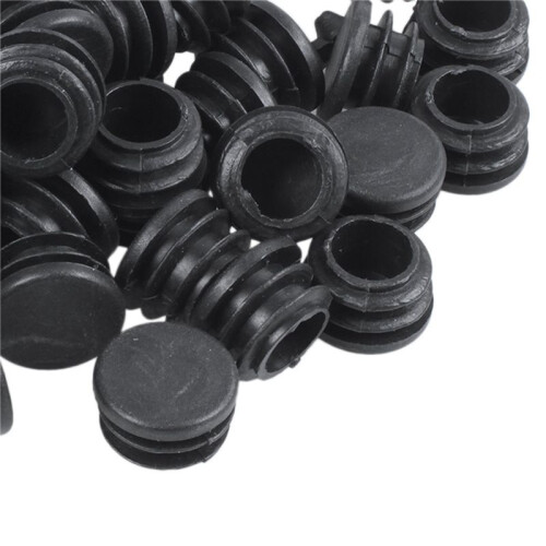 Plastic Round Cap Chair Table Legs Ribbed Tube Insert 22mm Dia 100 Pcs 2
