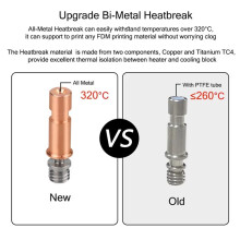 For Kobra S1/S1C Heatbreak Bi Metal Throat 320 All Metal Kobra S1 Heat Dissipation Block S1 Combo 3d Pinter