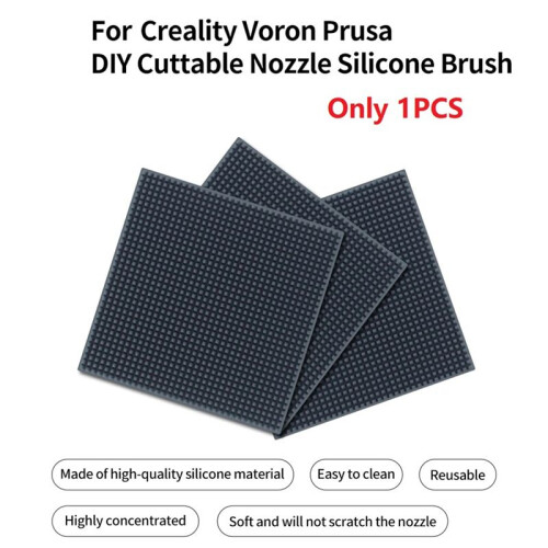 3D Printer DIY Nozzle Brush Silicone Wiper Brush DIY Cuttable Nozzle Cleaning Tool for Bambu Voron Prusa 1