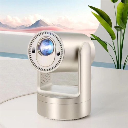 Projector Full HD 1080P Support 200ANSI Android 9.0 Projector Auto & Electric Focus Built-in Battery Silver EU Plug 1