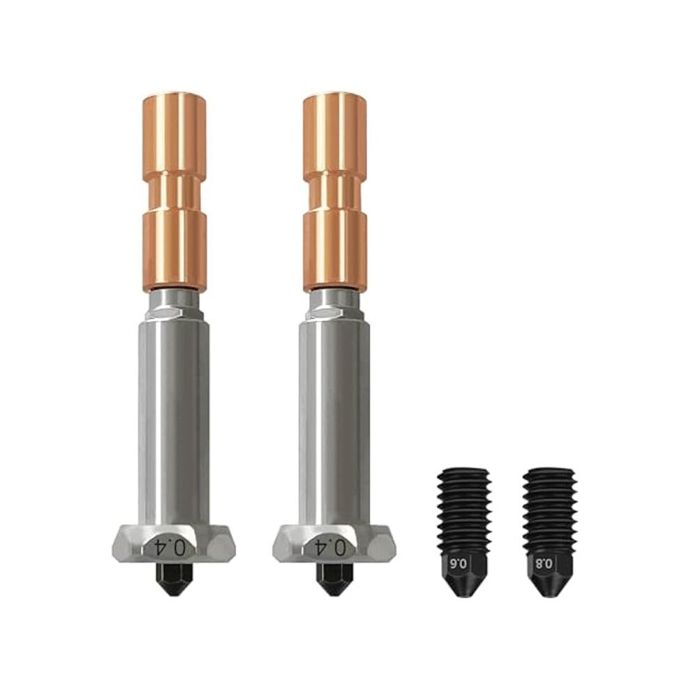2Pcs 0.4Mm Integrated Hardened Steel Hotend Detachable Nozzles For Kobra 3 Max Combo With Extra 1Pk 0.6Mm 0.8Mm Nozzle 6132206210748
