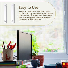 Magnetic Strips 12 Pcs Self-Adhesive Universal Strong Magnet Adhesive Screen Fixing Clips for Curtain Mesh