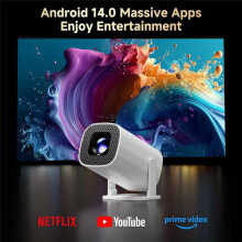 P30 PRO Projector Android 14 WiFi6 BT 5.0 Supports 4K 1280 X 720P Video Home Theater Projector EU Plug