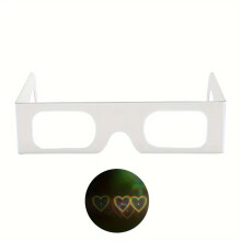 50pcs Love Heart Shaped Effects 3D Glasses Watch the Lights Change to Heart Shape At Night Diffraction Glasses
