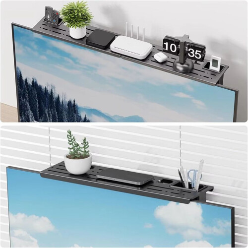 Adjustable TV Screen Shelf Desktop Organizer for Monitors Media Boxes TV Rack 2
