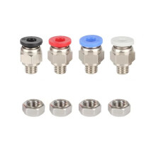 PC4-M6 Pneumatic Connector with Nut for 3D Printer Parts Filament Dryer Box 4x2.5mm Tube DIY Dry Box for PLA Filaments