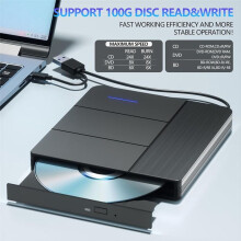 7 in 1 External Blu-Ray Drive,Support Disc R/W BD DVD CD Player,Portable Burner USB3.0 /TF Card Slot