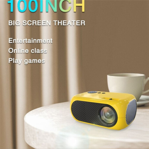 Portable  Projector 360P LED Wired Mobile Phone Projector with Speaker Remote Control for Outdoor Camping EU Plug