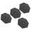 Ensemble de 4 capuchons de moyeu de roue en ABS noir, fixation par clips, protection complète 11