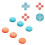For Switch2  Joystick Cap+D-Pad Button Cap Set for   2 D-PAD Color Button Cap, & Orange Red 1