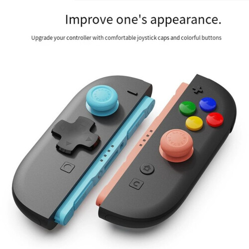 For Switch2  Joystick Cap+D-Pad Button Cap Set for   2 D-PAD Color Button Cap, & Orange Red 2