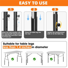 Confezione da 4 Prolunghe per Gambe di Tavoli Pieghevoli, Prolunghe per Gambe di Tavoli In Metallo, Supporti per Gambe di Tavoli Pieghevoli Resistenti
