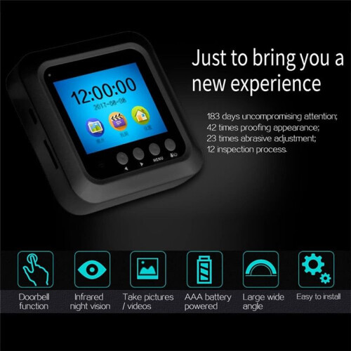 Câmera de Segurança com Visor de Porta, Campainha Inteligente, Tela LCD de 2,4 Polegadas, Câmera de Vigilância Digital para Porta 2