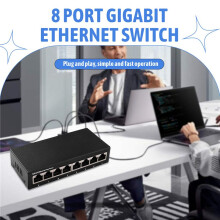 8 Port Gigabit Ethernet 10/100/1000mbps Desktop Plug-and- EU PLUG