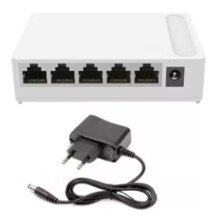 5 Port Gigabit 10/100/1000M Home Network Hub with Power Cable, Office Ethernet Splitter, Hub EU PLUG