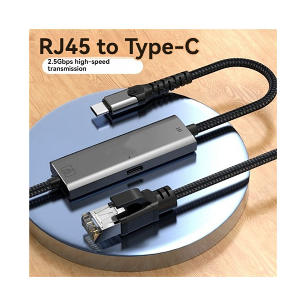 Photos - Other for Computer 2500Mbps Ethernet Gigabit Adapter Type-C to RJ45 Network Card 2.5G Gigabit Ethernet Converter PD100W 3 Meters