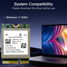 MT7927 WiFi7 Card+WiFi6E Antenna 8774M 2.4G/5G/6G Tri-Band BT5.4 Wireless WiFi Card Gigabit Wireless Network Card B