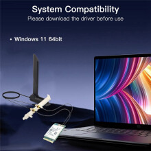 MT7927 WiFi7 Card 2.4G/5G/6G Tri-Band 8774M Wireless WiFi Card BT5.4 Gigabit WiFi 7 M.2 Wireless Card with Antenna