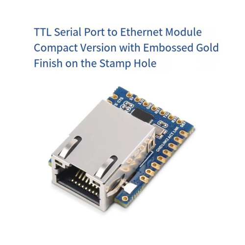 UART to ETH (B),TTL UART to Ethernet  Module,Castellated Holes with Immersion Gold Design,Highly Integrated 1