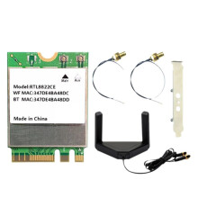 RTL8822CE WiFi Card 1200Mbps Dual Band 2.4G/5G 5.1 M.2 Interface with Magnetic Antennas for Windows 10/11