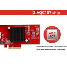 10GB Ethernet Network Adapter PCI-E RJ45 Fiber Optic Network Card AQC107 Chip 2.5G/5G/10G Server Ethernet Card