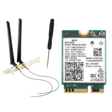 BE201 WIFI7 Card 8774Mbps Tri-Band BT5.4 WiFI 7 Wireless WIFI Card Module M.2 Cnvio3 for Win10/11 64-Bit+8DB Antennas