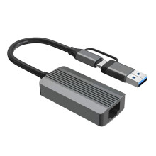 2.5G High-Speed Ethernet-Adapter USB 3.0 en Type C Naar RJ45-Netwerkkaart voor Laptop-Pc NAS-Server