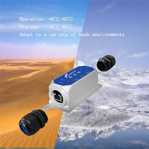 Protector Contra Sobretensiones POE Multigigabit para Exteriores, Impermeable, IP67, 10 KV, Pararrayos, 10 G 1