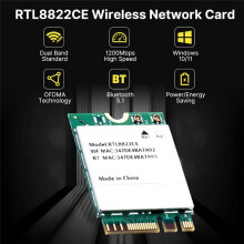 RTL8822CE WiFi Card 1200Mbps Dual Band 2.4G/5G 5.1 M.2 Interface with Internal Antennas for Windows 10/11