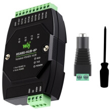 Waveshare HUB RS485 de 4 Canais, Isolado, de Nível Industrial, com Ampla Taxa de Transmissão, Relé de Sinal, Repetidor HUB RS485