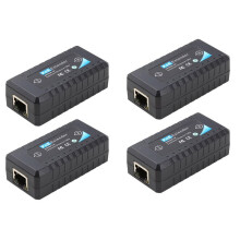 4X Extendeur POE 1 Port 10 / 100Mbps avec Entrée / Sortie Standard IEEE 802.3Af pour Caméra IP Distance de Transmission