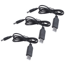 3X USB 5V to 12V 2.1mm x 5.5mm Module Converter Male Connector Jack Power Cable Plug,USB to Cable -1M
