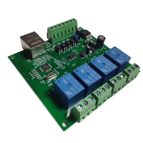 LAN Ethernet RJ45 TCP / IP WEB Remote Control Board avec 4 Canaux Relais UDP W5500 Networking Controller